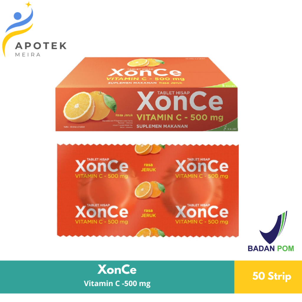 Xonce Tablet Hisap Vitamin C 500mg - 1 Box isi 50 strip