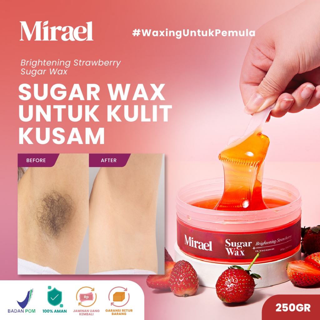 MIRAEL Brightening Strawberry Sugar Waxing Kit | Penghilang Bulu Ketiak