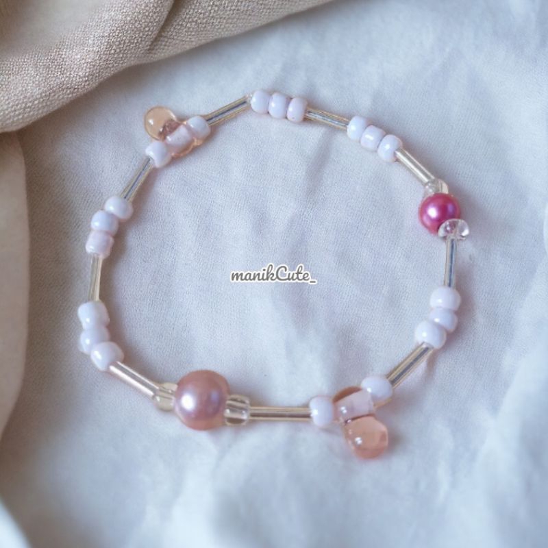 Gelang estetik manik-manik dan batu ukuran anak sampai dewasa ✨
