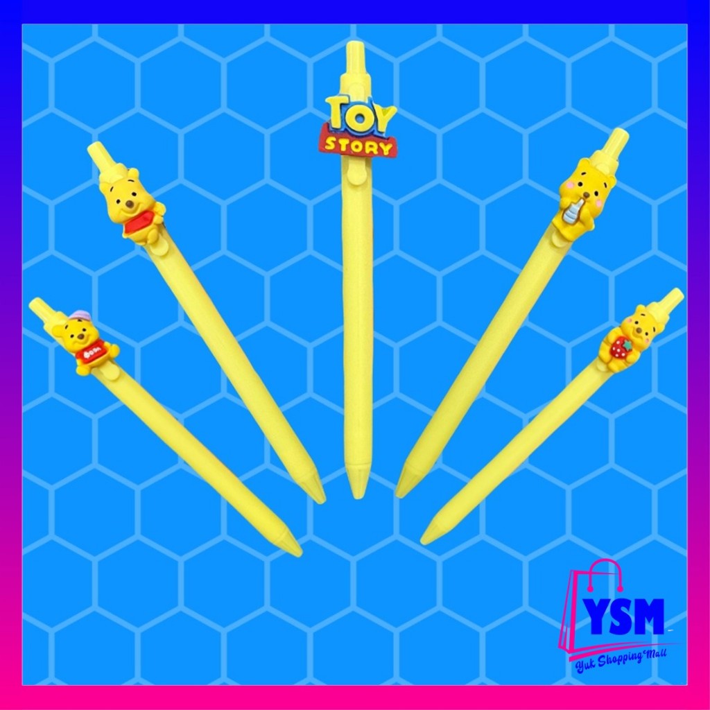 

YSM Pulpen Bear Kuning Tinta Gel Cair Hitam Motif Animasi Kartun Unik Pena Cetekan Karakter Beruang Kuning Lucu Alat Tulis Sekolah Kantor Stationary
