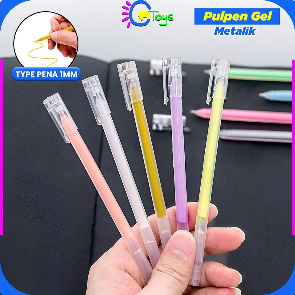 

CR-A85 Pulpen Gel Metalik Gold 1MM / Pulpen Warna Warni Gold Colour Gel Pen Gold / Metallic Ballpoint Craftwork Scrapbook Silver / Pena Tinta Warna Putih Gel Ink Import