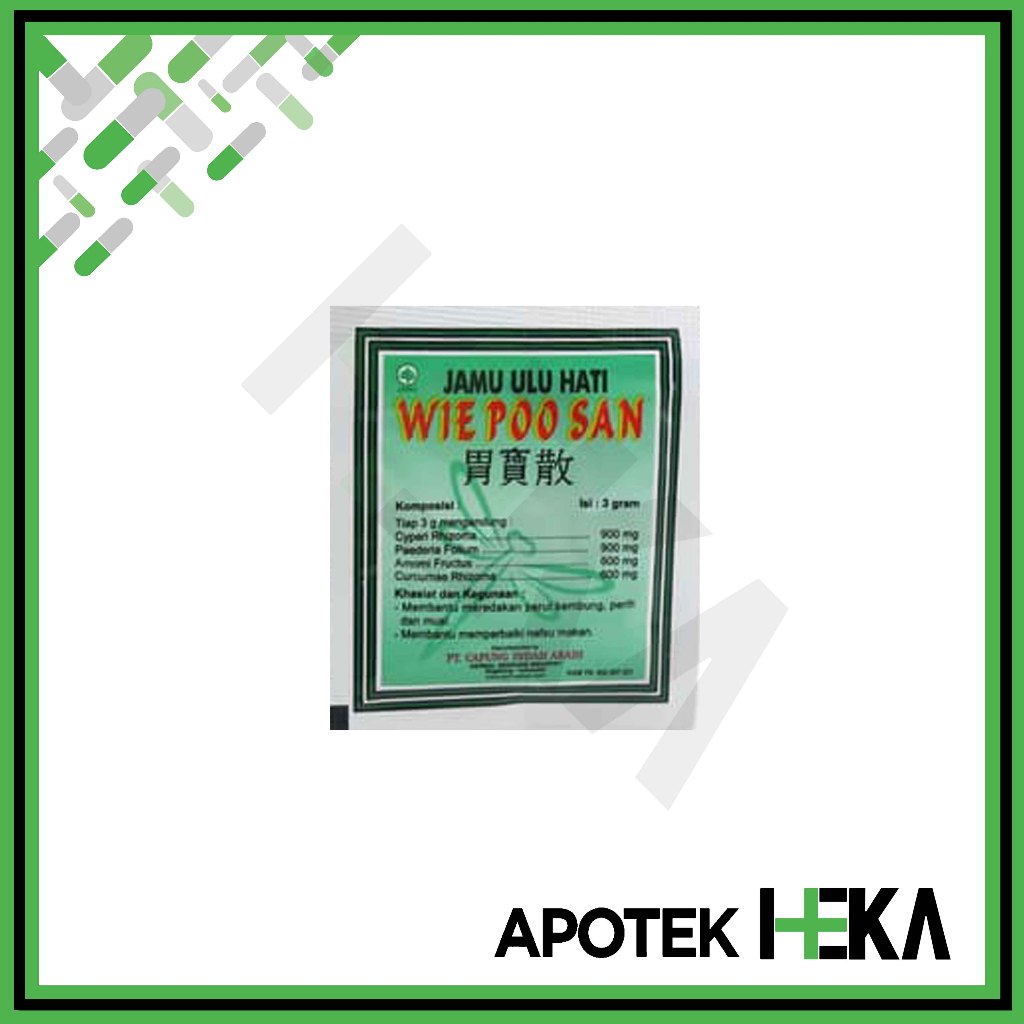 Wie Poo San 3 g Jamu Ulu Hati 1 Sachet - Mengatasi Kembung [JAKSEL]