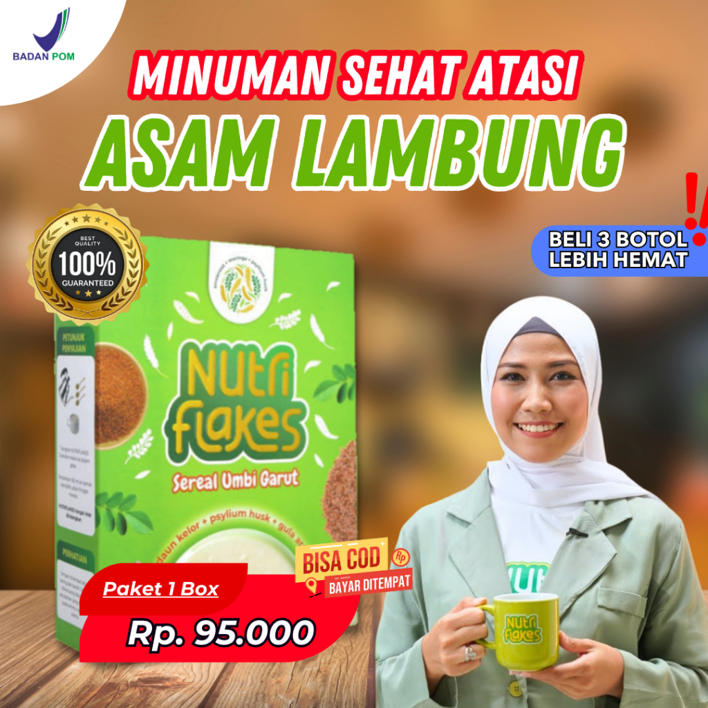 

Nutriflakes - Sereal Umbi Asal Garut - Ampuh Atasi Asam Lambung, Maagh, dan Gerd