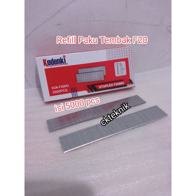 

isi steples paku tembak F20 kodenki model lulus Refill mesin steples paku tembak angin gun F20