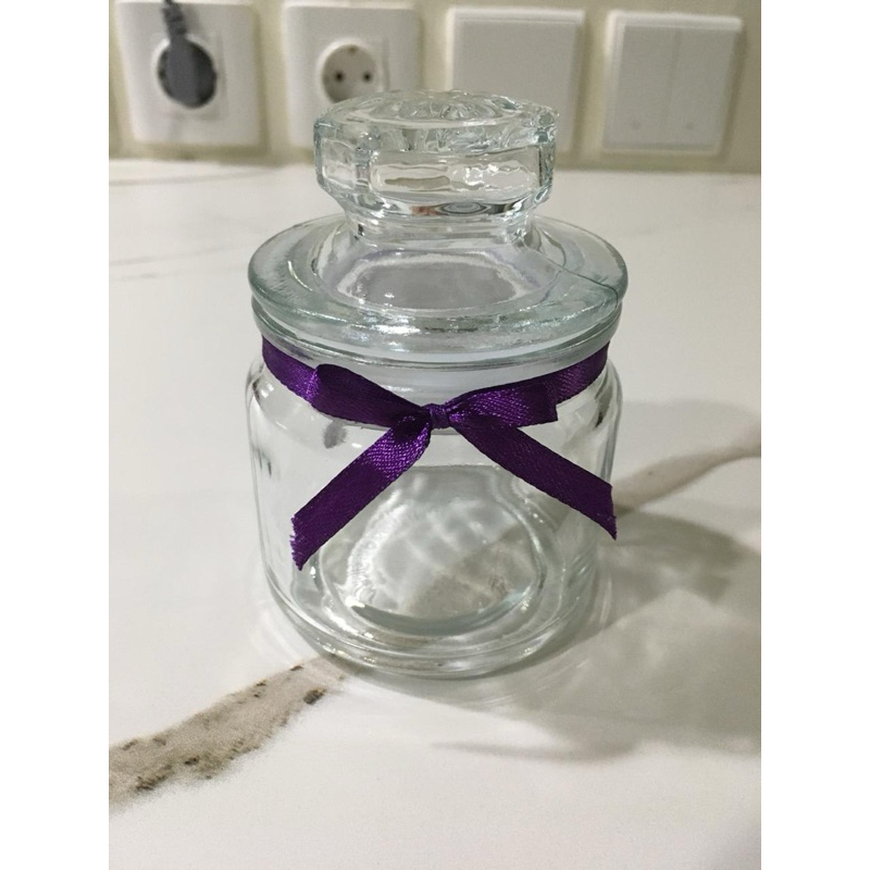 Toples Kaca Mini Kedap Udara / Toples Permen / Toples Bulat / Wadah Bumbu Dapur  / Candy Jar / Tople