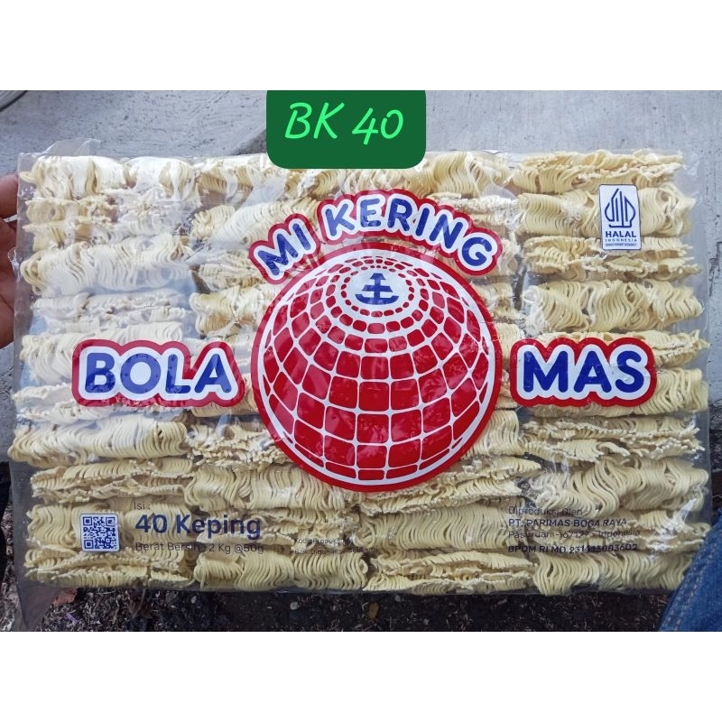 

Mie Kering Bola mas BK 40 isi 40 keping (2KG) Halal