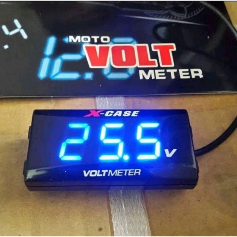 VOLTMETER AKI DIGITAL MOTOR VOLT METER BIRU MERAH WATERPROOF NMAX AEROX NUOVO PCX LEXI LEXY XMAX ADV
