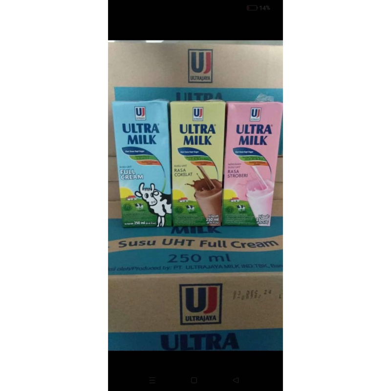

Ultra Milk Varian Coklat, Strawberry dan Full Cream 250 ml