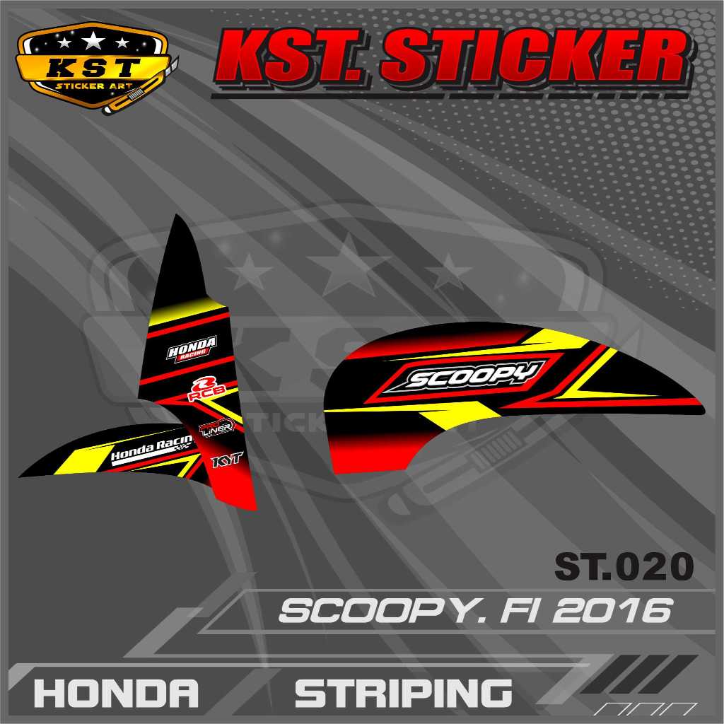 Striping Scoopy 2016 - Sticker Striping Honda Scoopy 2016 Desain Racing. ST 020