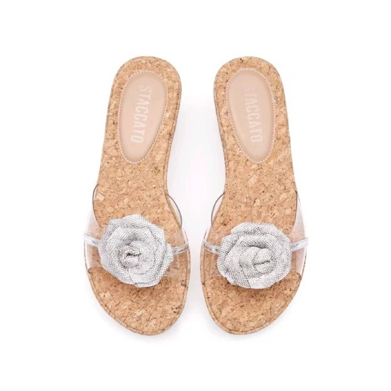 NEW Ter Murah SALE Staccato EYB81-SLR Women's High Wedges Sandals - Silver Hak Tinggi Sendal Wanita 