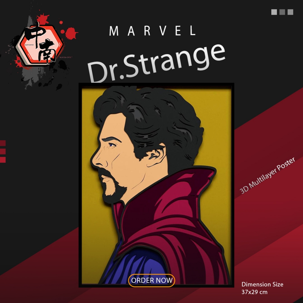 Poster 3D Multilayer Marvel Dr Strange