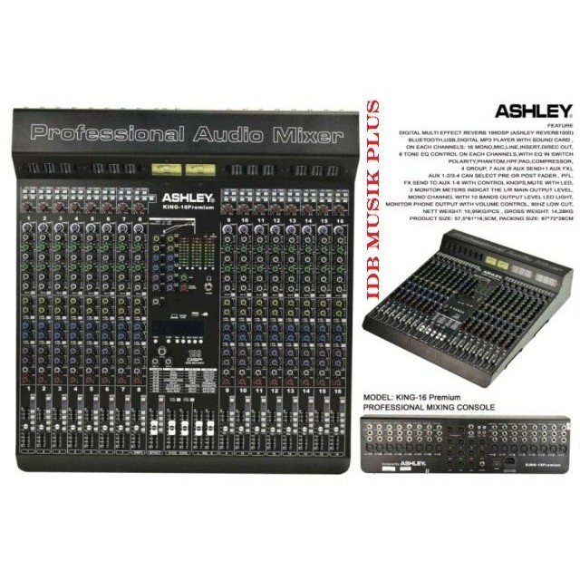 Mixer 16 Ch Ashley KING16 KING 16 Premium Original
