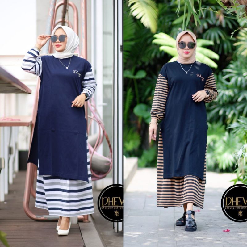 SET TUNIK ROK ZUNAYRA SALUR BY DHEWA/SET DHEWA TERBARU