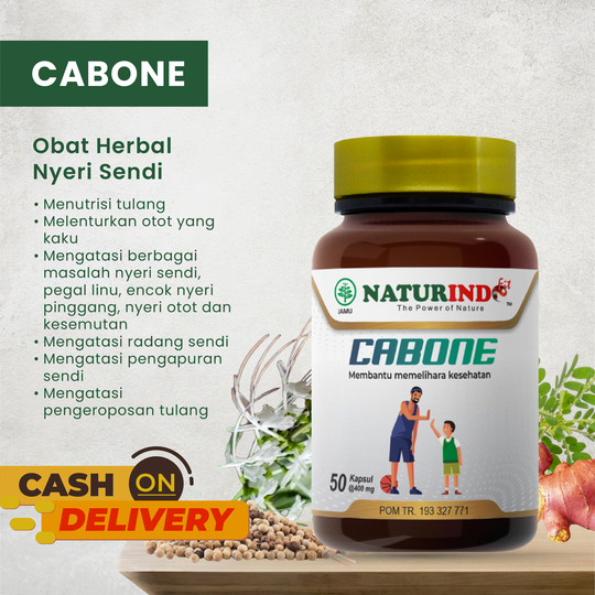 

Obat Herbal Nutrisi Tulang dan Gigi Cabone Penambah Kalsium Gigi Berlubang Tulang Keropos Osteoporosis Naturindo