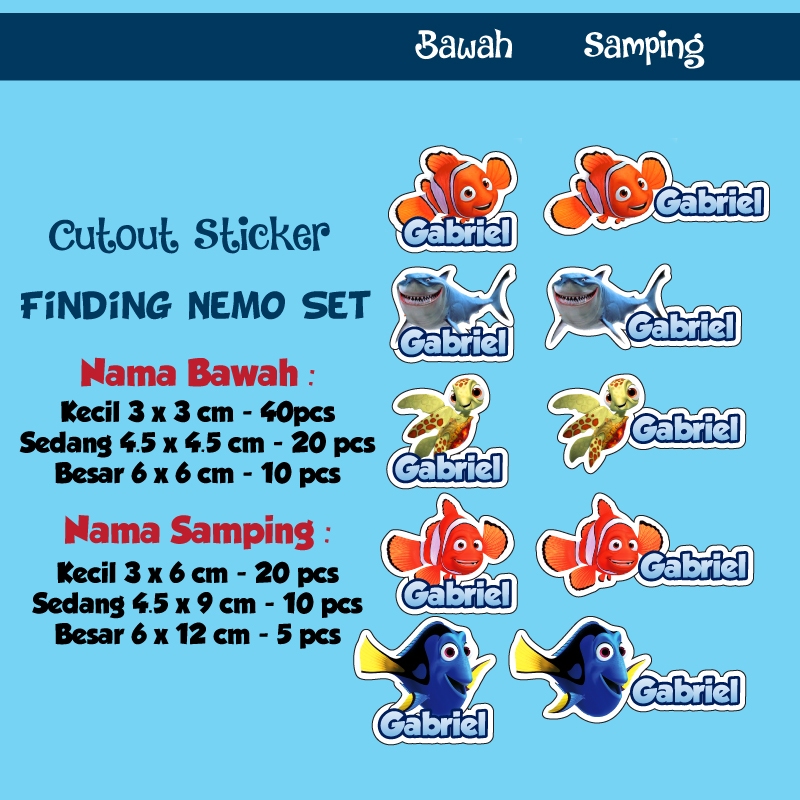 

sticker nama cutout nemo