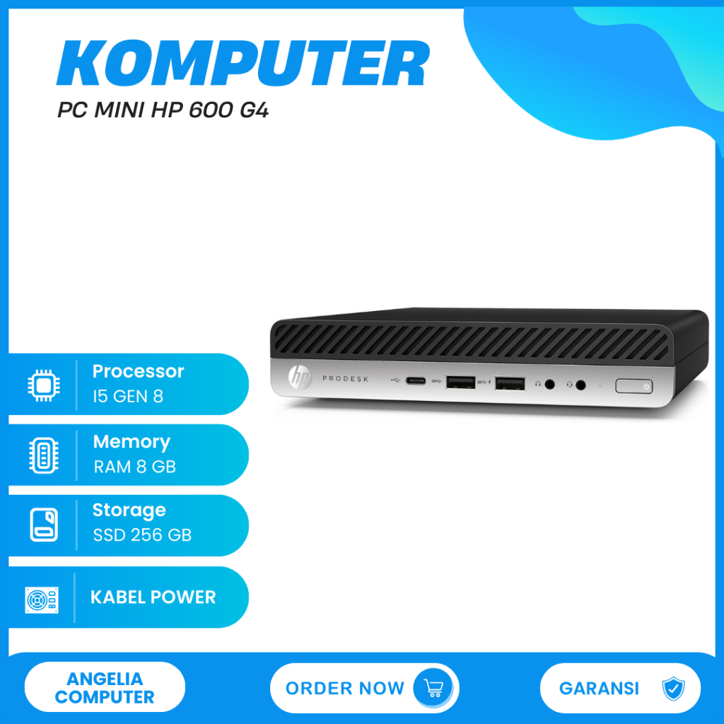 KOMPUTER CPU MINI PC PRODESK 600 G4 i5 GEN 8 RAM 8 GB SSD 256 GB