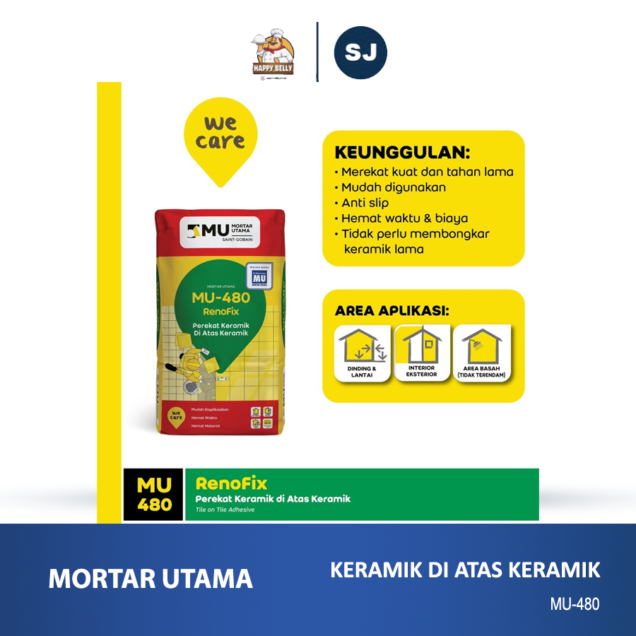SEMEN MU 480 ECERAN 1KG / PEREKAT KERAMIK DI ATAS KERAMIK KUAT