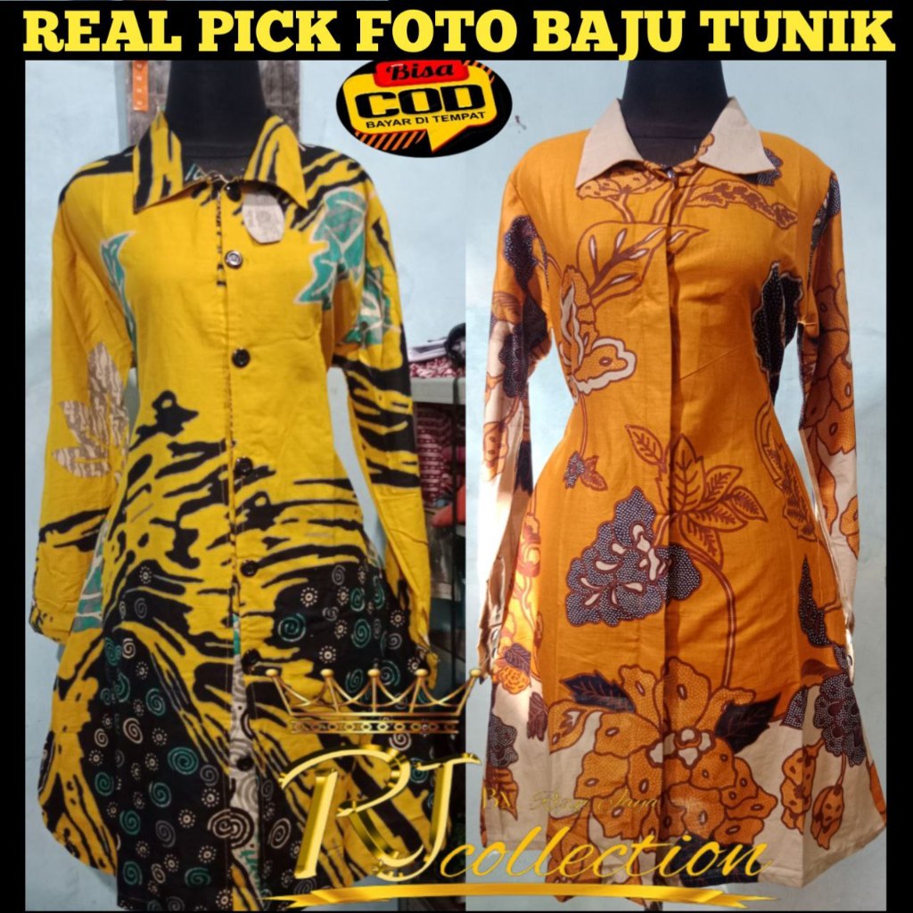 Tunik Batik Model Kancing Model Resleting Tunik Batik Wanita modern