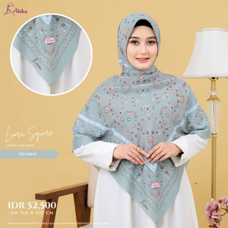 Square motif Liora abika hijab jilbab terbaru segi empat kerudung voal premium 110cmx110cm fashion m