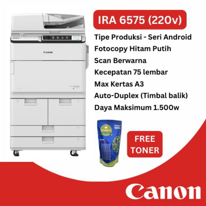 MESIN FOTOCOPY CANON IRA 6575 (220 VOLT) ASLI EROPA