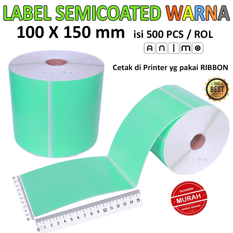 

LABEL SEMICOATED WARNA 100X150 - LABEL BARCODE WARNA 100 X 150 isi 500 PCS