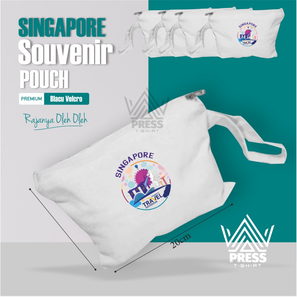 Souvenir Tas Dompet Pouch oleh oleh khas Singapore sg singapura banyak varian gambar premium gift
