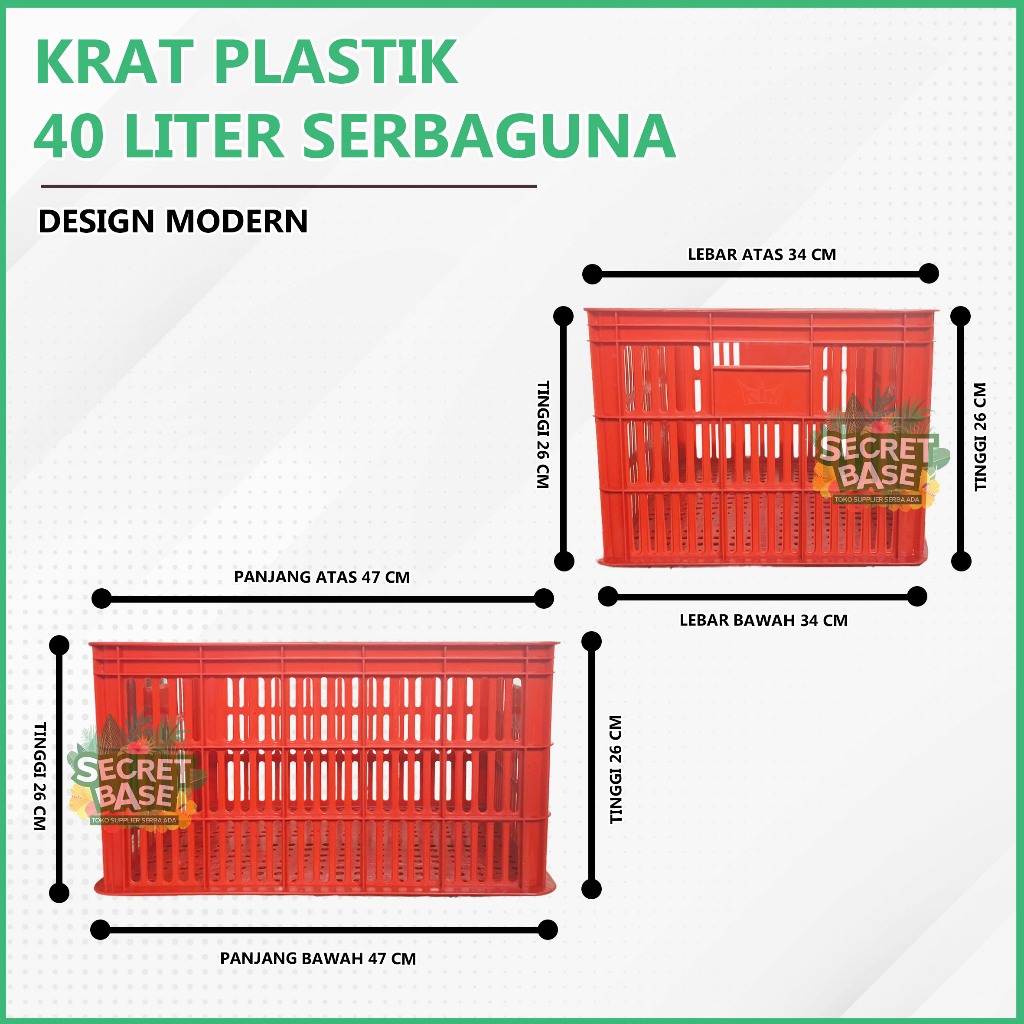 Rabbit_House23 Krat 40 Liter - Krat Piring Buah / Keranjang Pakaian / Krat Serbaguna