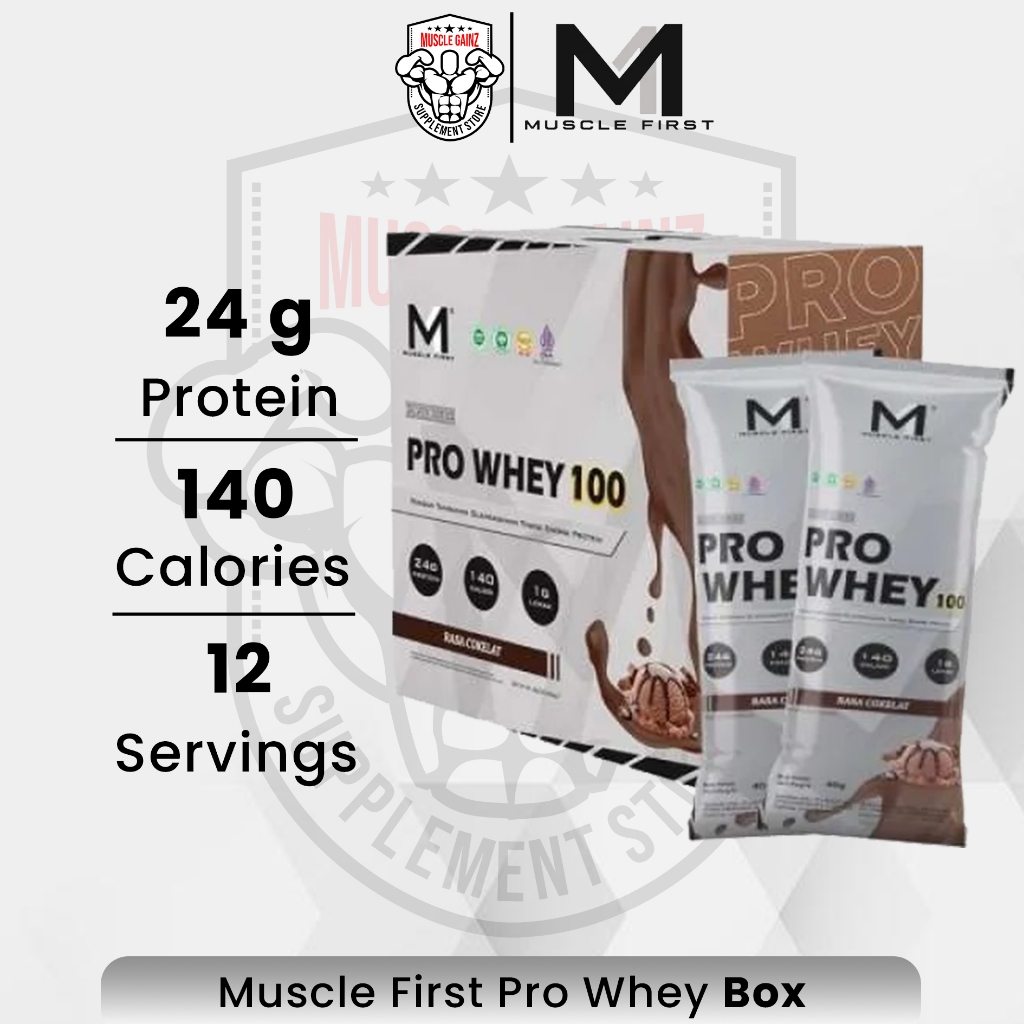 Muscle First M1 Pro Whey Protein Sachet 10 & 12 Sachet Box Whey To Go Whey Pro Susu Protein