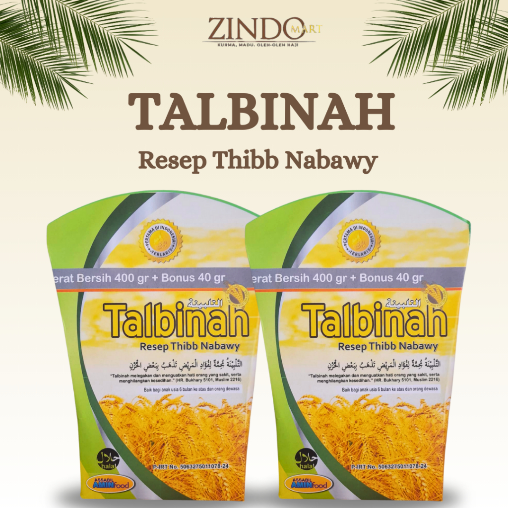 

TALBINAH BUBUR TEPUNG GANDUM RESEP THIBB NABAWY 400GR + 40GR / BAGUS UNTUK MAAG, GERD, LAMBUNG