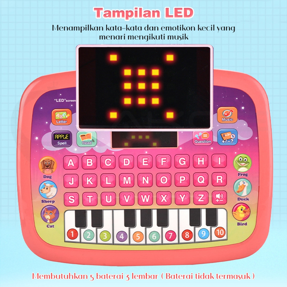 TERBARU WETECH Laptop Mainan Edukasi Anak Tablet Belajar Huruf Edukasi Anak Mainan Tablet Musik