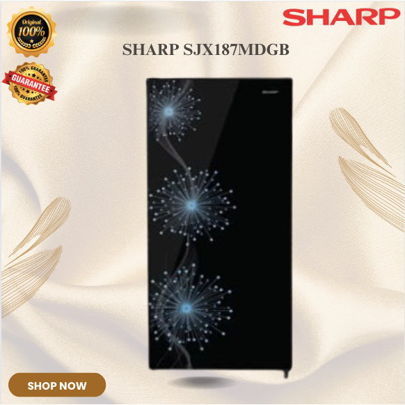 SHARP KULKAS 1 PINTU SJX187MDGB 128L/SJX-187MDGB/SJX 187MDGB/SHARP KULKAS 1 PINTU LOW WATT