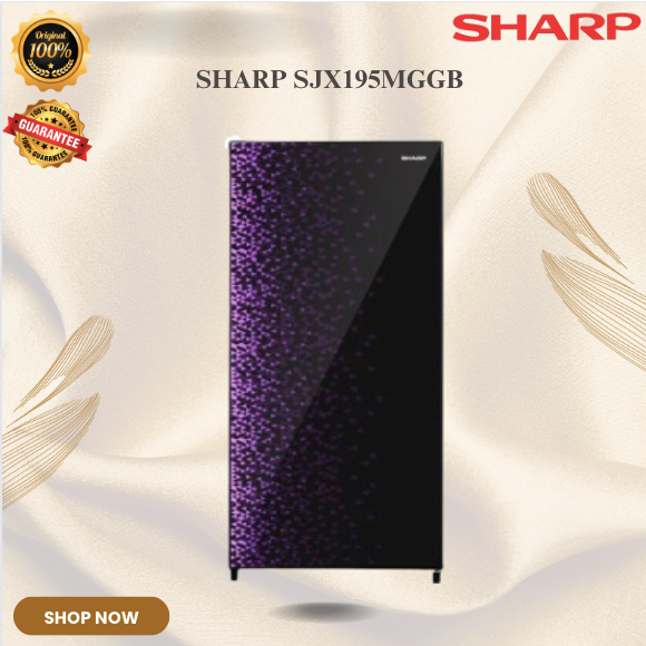 SHARP KULKAS 1 PINTU SJX195MGGB 128L/SJX-195MGGB/SJX 195MGGB/KULKAS SHARP 100% ORIGINAL BERGARANSI