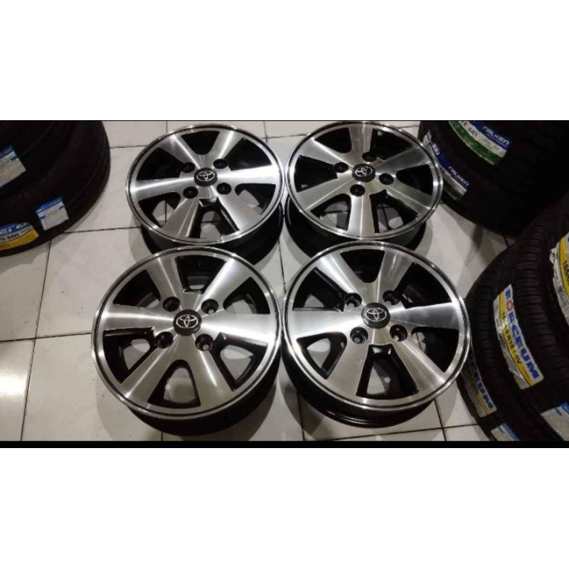 Velg bekas mobil murah standar Avanza Ring14 lebar 5  baut4 x114,3 black polis