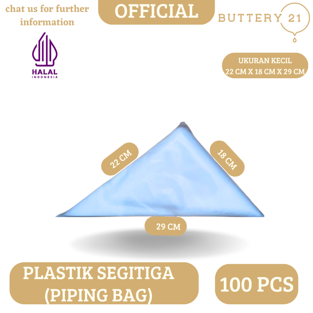 

PLASTIK SEGITIGA KECIL/PIPING BAG KECIL/PLASTIK CORONG/ISI 100 PCS