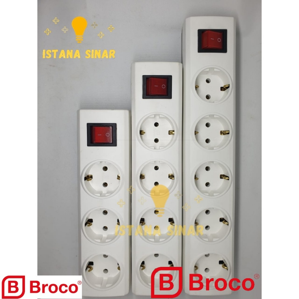 STOP KONTAK BROCO SAKLAR 3 4 5 6 LUBANG / TERMINAL / COLOKAN LISTRIK