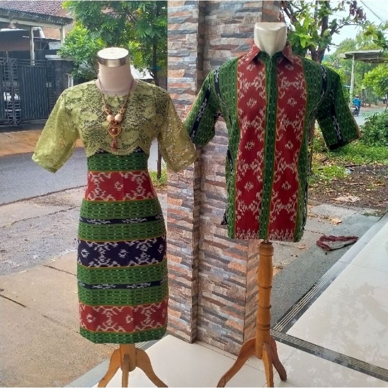 Kemeja & Dress Tenun Couple || Baju Pasangan