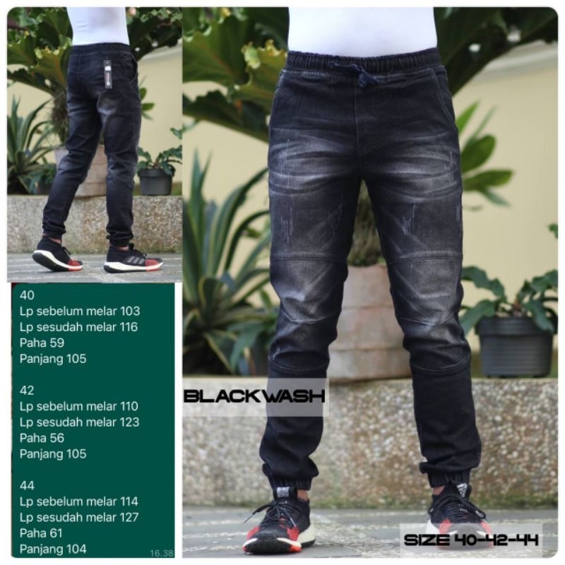 celana pria jogger Jeans sobek super jumbo joger ripped cakar big size biker celana panjang cowo pre