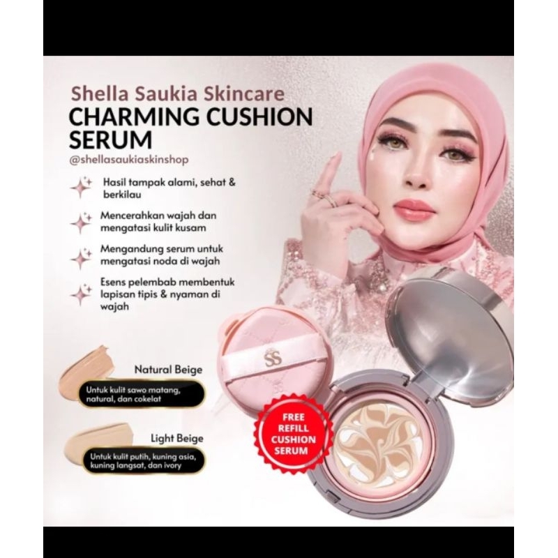 SERUM Cushion LIGHT BEIGE BY SS SHELLA SHAUKIA ORIGINAL LIGHT BEIGE