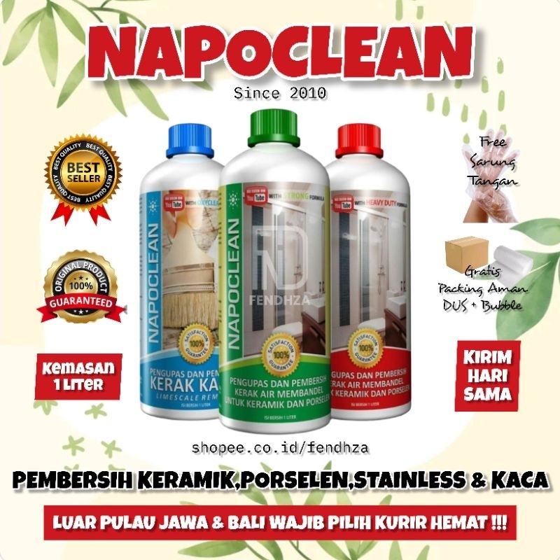 	 1 Botol / 1 Liter Napoclean Pembersih Kerak Keramik Kamar Mandi	
