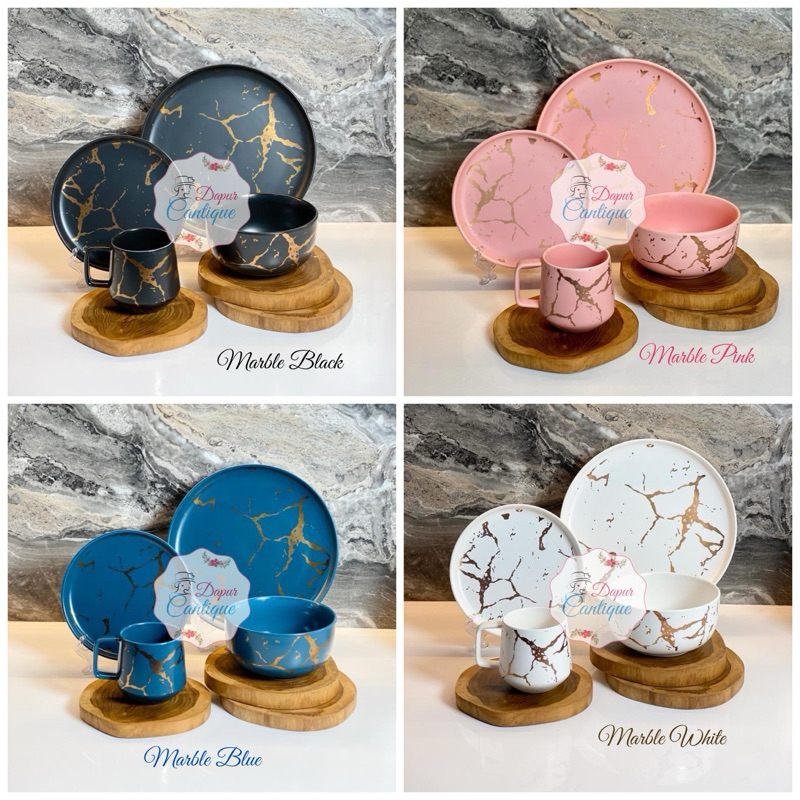 Dinner Set Marble Vicenza