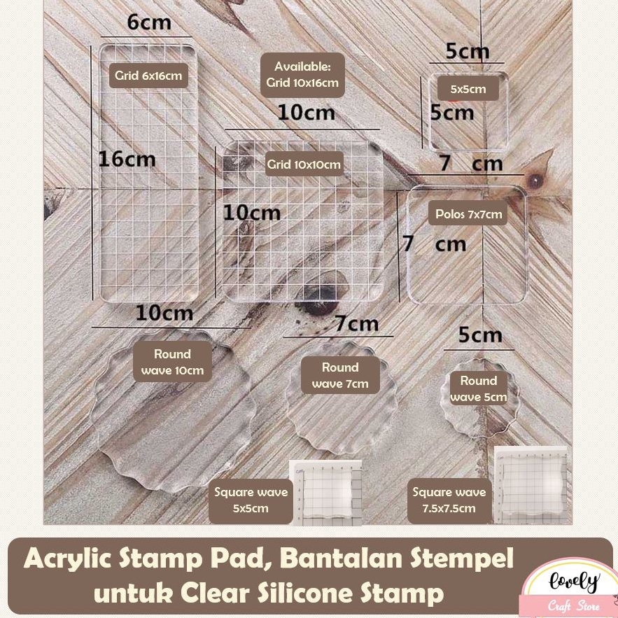 

Serbu Grosir LovelyCraftStore acrylic stamp pad bantalan stempel akrilik bantalan alas stempel transparan