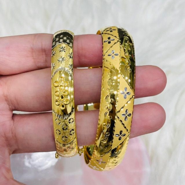 gelang bangkok motif kristal elegant mewah emas asli kadar 700 & 875