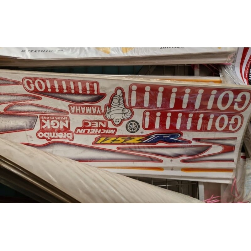 Yamaha 125 ZR stiker sticker stripping list cover kap body merah gogogo