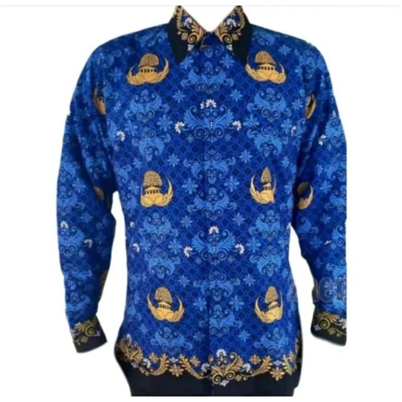 SERAGAM KORPRI PRIA TERBARU BAHAN KATUN//BAJU KORPRI PRIA KERAH HITAM//BAJU ASN KORPRI ANJURAN PEMER