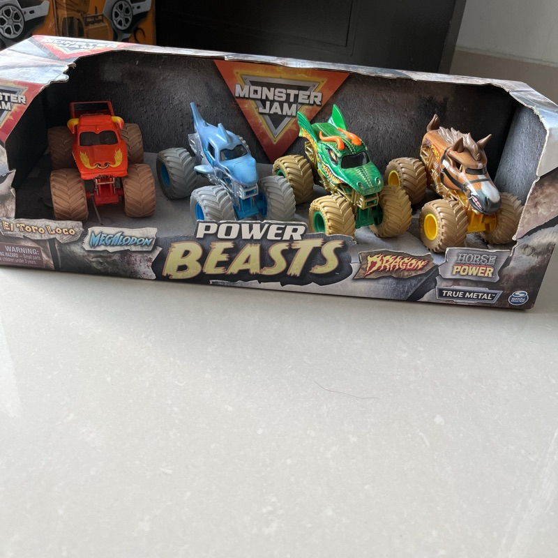 power beasts monster jam el toro loco/megalodon/dragon/horse power