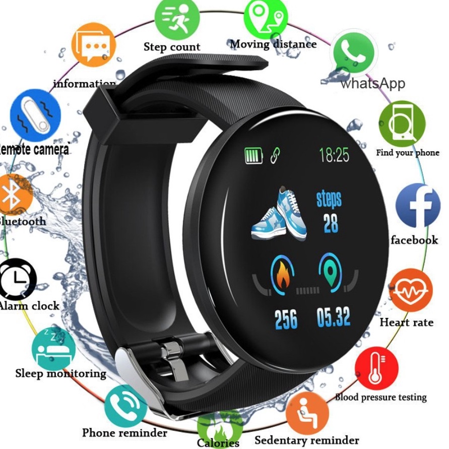 Z Smartwatch D18 Pria Wanita Sport IP67 Anti Air Fitness Tracker SKMEI Promo