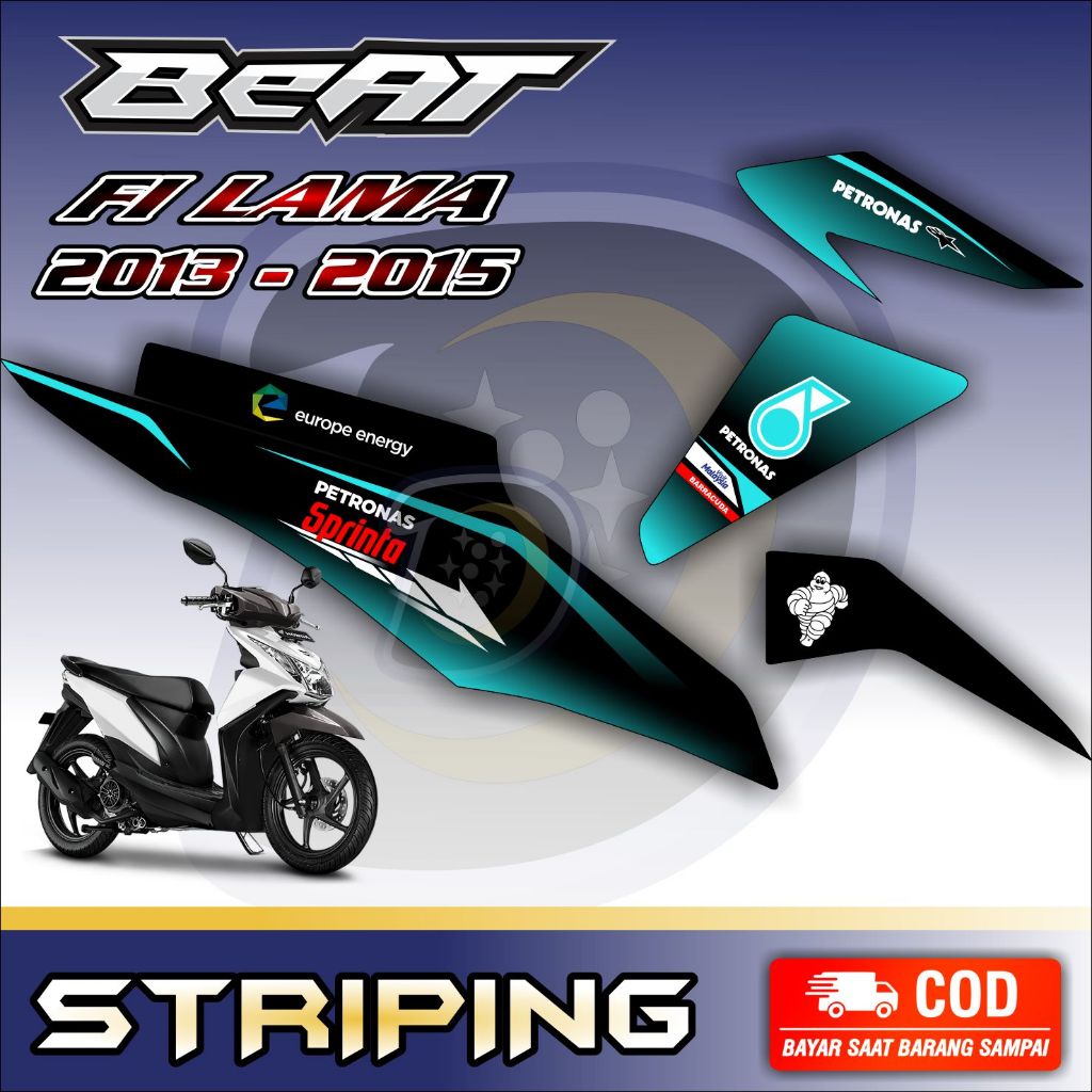 Striping Lis Beat Fi Lama 2013 2015 Stiker Motor Beat FI Lama Petronas