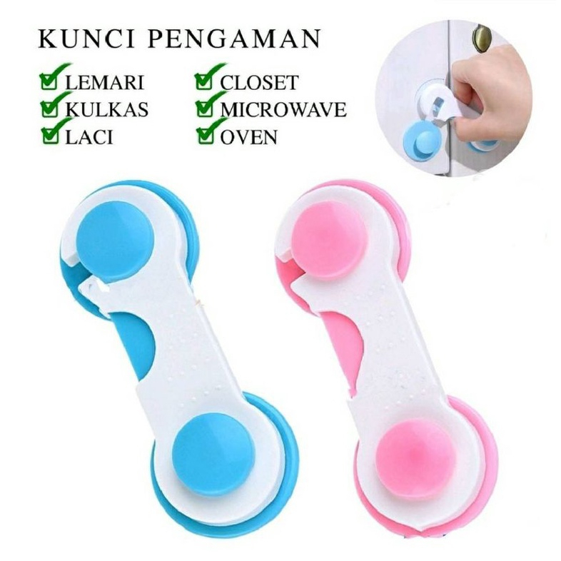 Kunci Pengaman Pengunci Laci Lemari Kulkas / Perekat Tempel Pengait Kulkas Pengait Pintu Penahan Kul