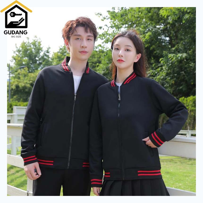 JAKET BOMBER JAKET PRIA RESLETING OVERSIZE HITAM S-6XL BOMBER JUMBO