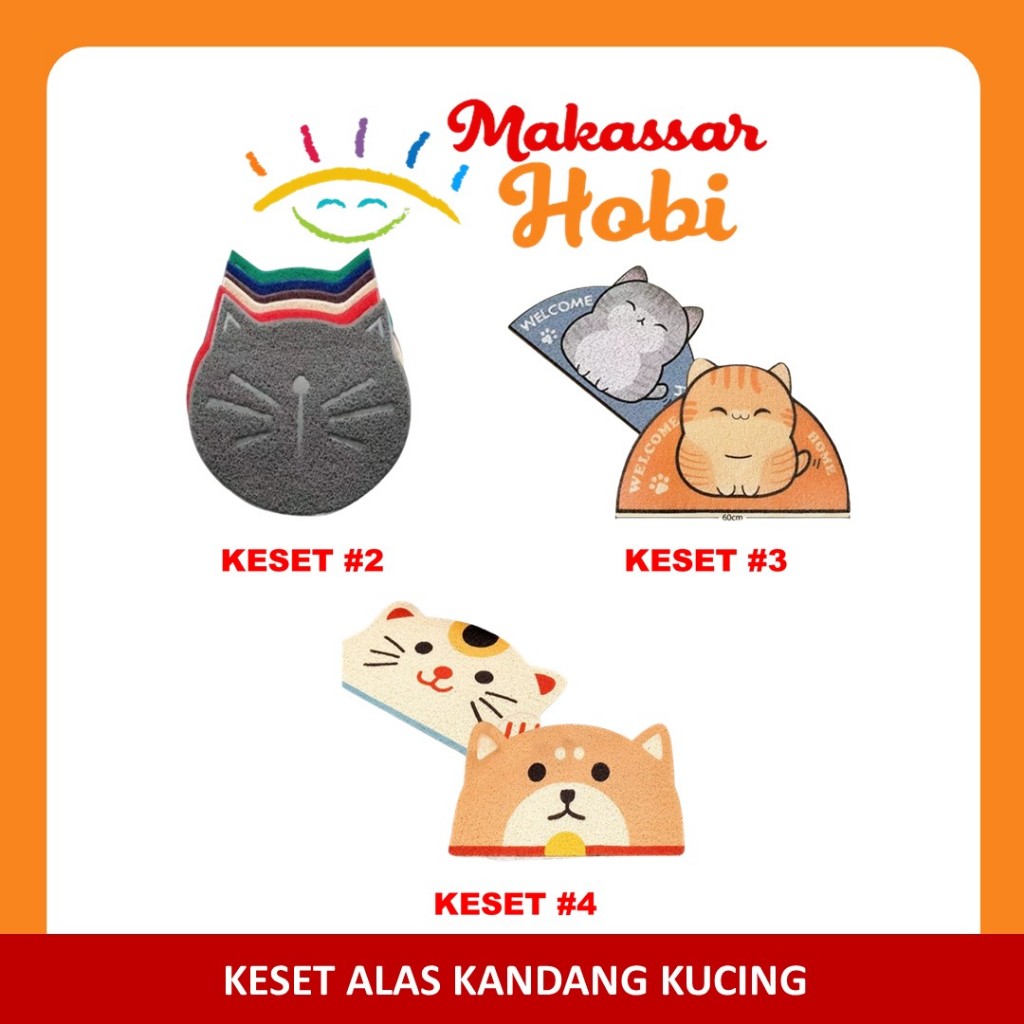 Keset Alas Kaki Lantai Motif Cat Baskom Pup Bak Pasir Kandang Kucing